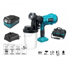Dedra Set Pistol de vopsit 900 ml duza 2.5 mm SAS+ALL acumulator Li-Ion 18V 4.0Ah incarcator 60W si geanta